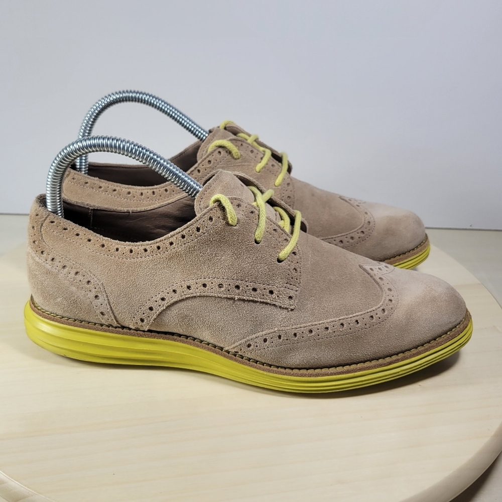 Cole Haan Lunargrand Wingtip Suede Oxford Shoes Womens Size 8.5 B